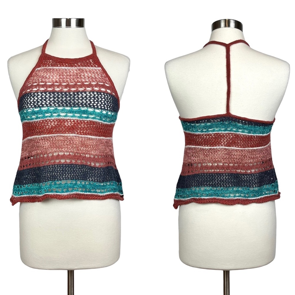 American Eagle Outfitters Boho Crochet Halter Style Top